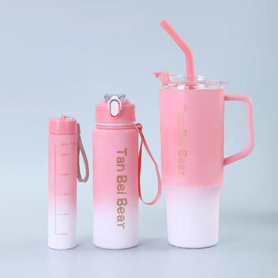 Tumbler 3pcs Bottle Set With Straw